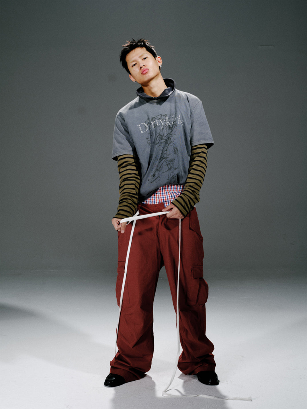 TREclub | Brick Red Pleated Cargo Pants - PSYLOS 1, TREclub | Brick Red Pleated Cargo Pants, Jeans, TREclub•JAPAN, PSYLOS 1